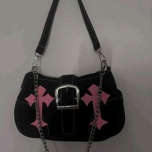 Black and Pink Crossbody Bag